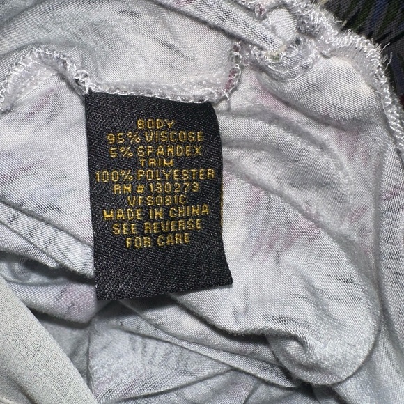 Lee Feather Print Sleeveless Blouse with Back Zip Size Large - Picture 8 of 8